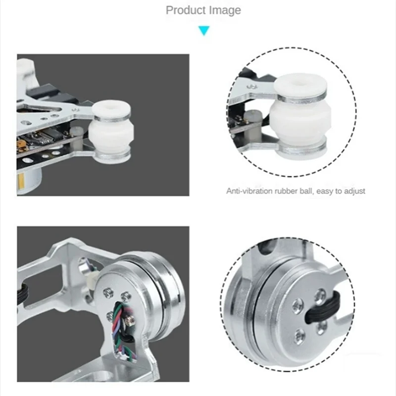 For FPV Aerial Shooting SCT Hawkeye Gimbal Module 2-Axis Gimbal 3-Axis 2D Brushless Gimbal Module Durable Easy Install Black