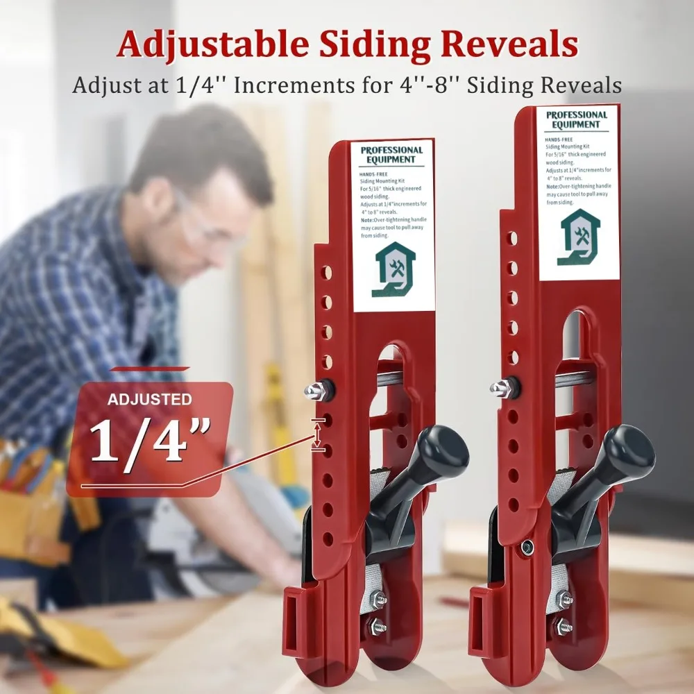 2Pcs 5/16 inch Siding Installation Tools,Siding Mounting Kit with Adjustable Reveals,Lap Siding Gauge Made of Polycarbonate Body