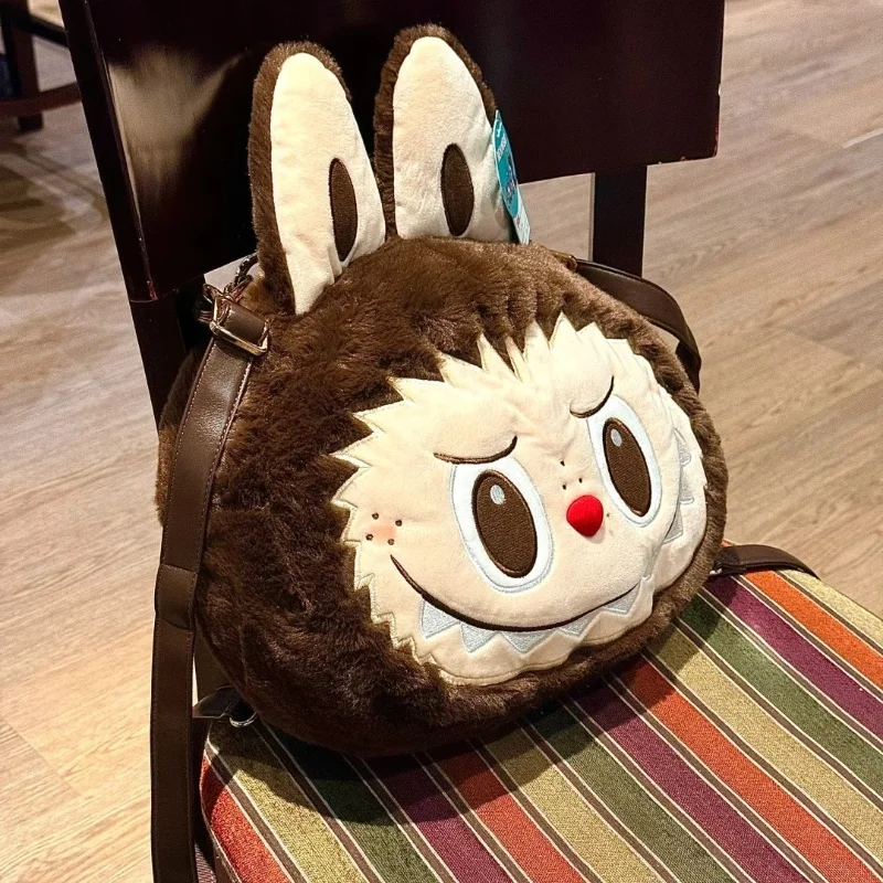 Bolso Original genuino serie clásica Labubu mochila de cabeza grande bolso de mano Sherpa mochila Rummage a través del bolso regalo de Navidad