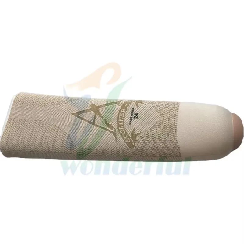 Skin-Tone Textile-Sheathed Silicone Prosthetic Leg Liner for Prosthetic Socket Interface Fitting