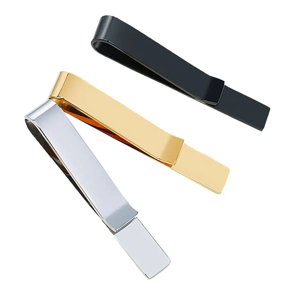 3Pcs Tie Clip Stainless Steel Durable Fashion Necktie Clasp Business Dress Bar Clip Metal Necktie Clasp Clips Tie Pinch Clips