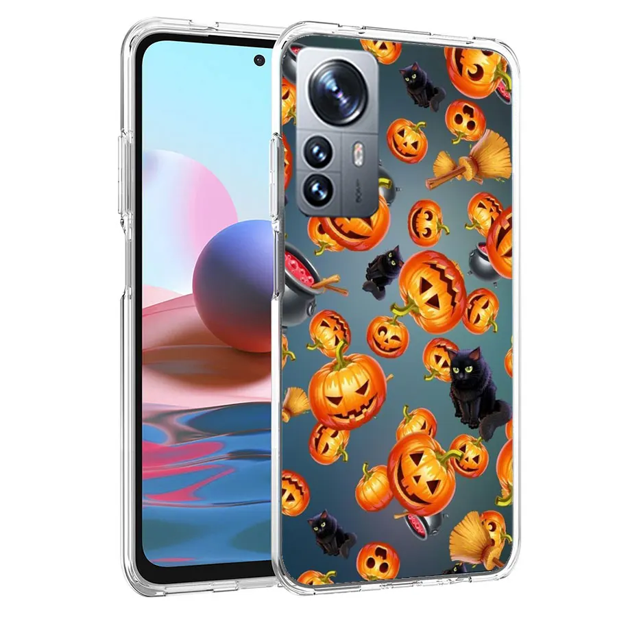 Capa de Telefone Halloween Abóbora Cabeça para Xiaomi Mi, Maple Leaf, Morcego, 13, 12T Pro, 12X, 12 Lite, 5G, 11T, 11i, 11 Ultra, 10, 10T, 9T, pro 9, 8, 6X 5