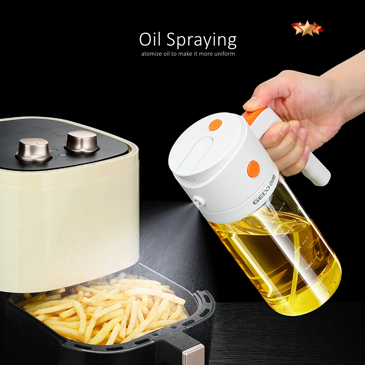 Luxury LFGB Certification Atomize Pour 2 in 1 High Borosilicate Glass Oil Kettle Fall Resistant High Transmittance Oil Mister