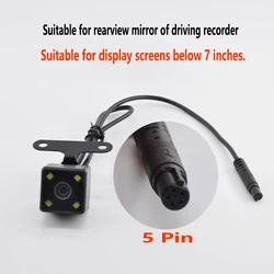 5 Pin HD Car Rear View Camera Reverse 4LED Night Vision Video Camera Wide Angle 170 Degree Parking Camera