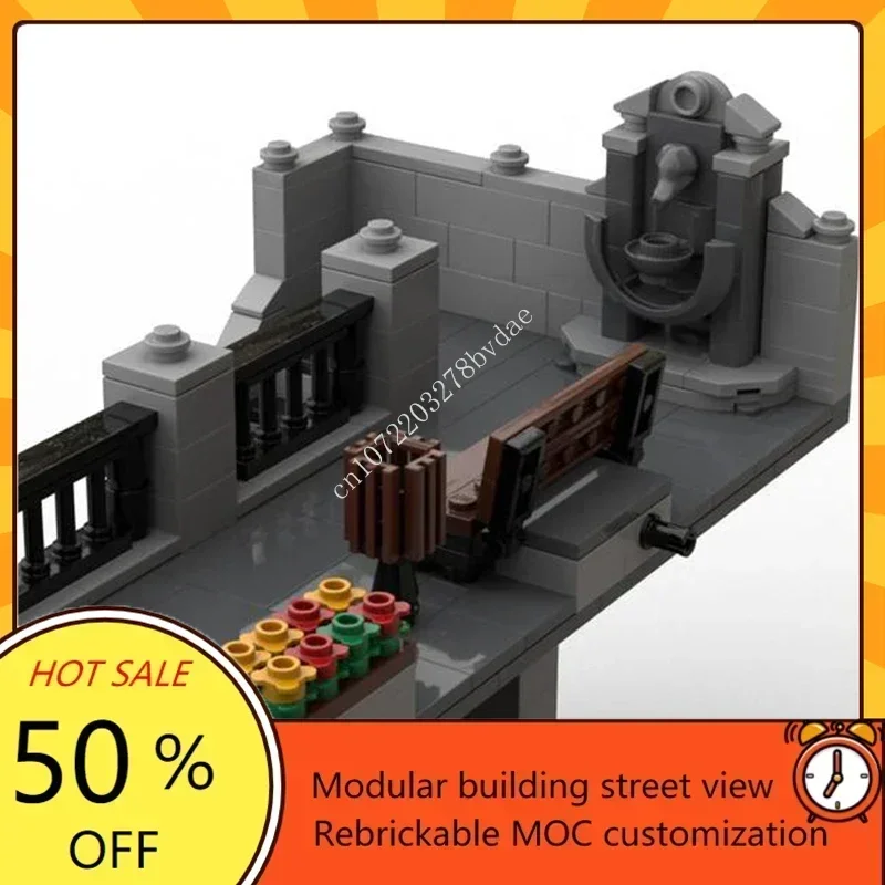 Promenada parisina Modular MOC vista de calle creativa modelo rompecabezas personalizados arquitectura DIY educación ensamblaje modelo juguetes regalos