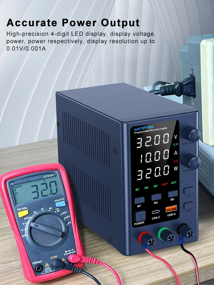 Wanptek DC Lab Voeding 30V 10A 60V 5A Verstelbare Spanningsregelaar Vooraf ingestelde Spanningsstroom Dubbele Ingangsspanning 220V/110V - afbeelding 2