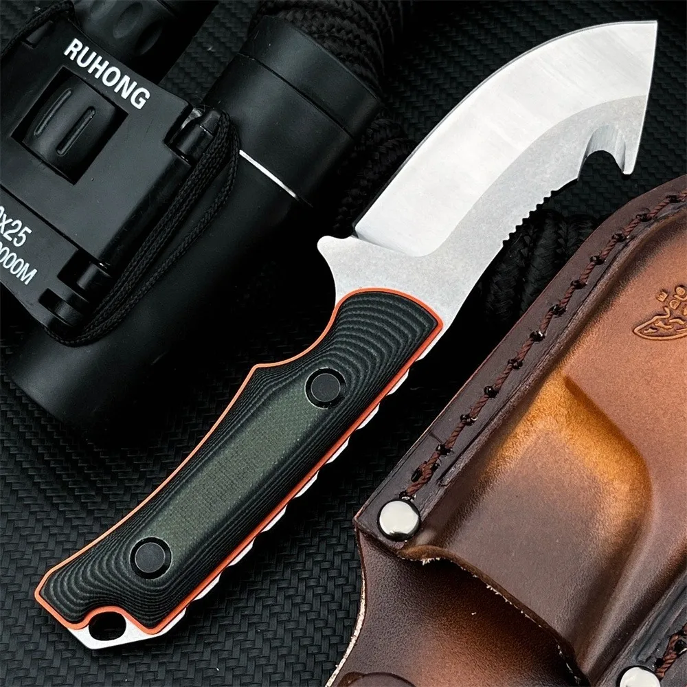 

Нож BM 15018 для выживания с фиксированным клинком из стали 8Cr13MoV, рукоять из двухцветного G10, инструмент для кемпинга, охоты и активного отдыха, с чехлом