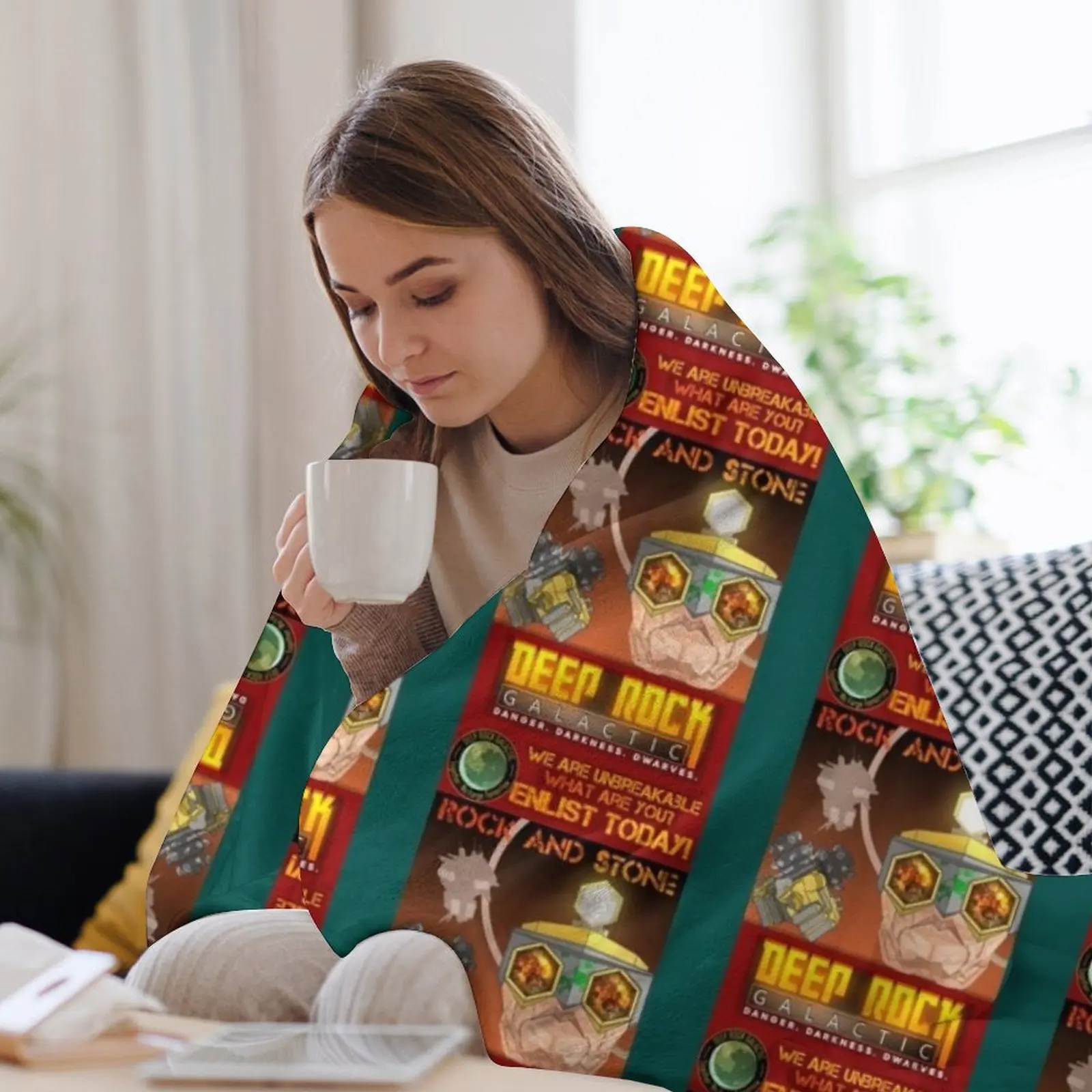 Deep Rock Galactic Throw Blanket Bed Luxury Brand Retros Blankets image 3