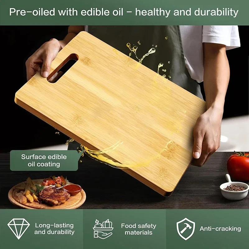 Kitchen Wooden Cutting Board Cutting Board for Meat Totally Bamboo Food Cutting Table Thickened Fruit Vegetables Chopping Panel view 5