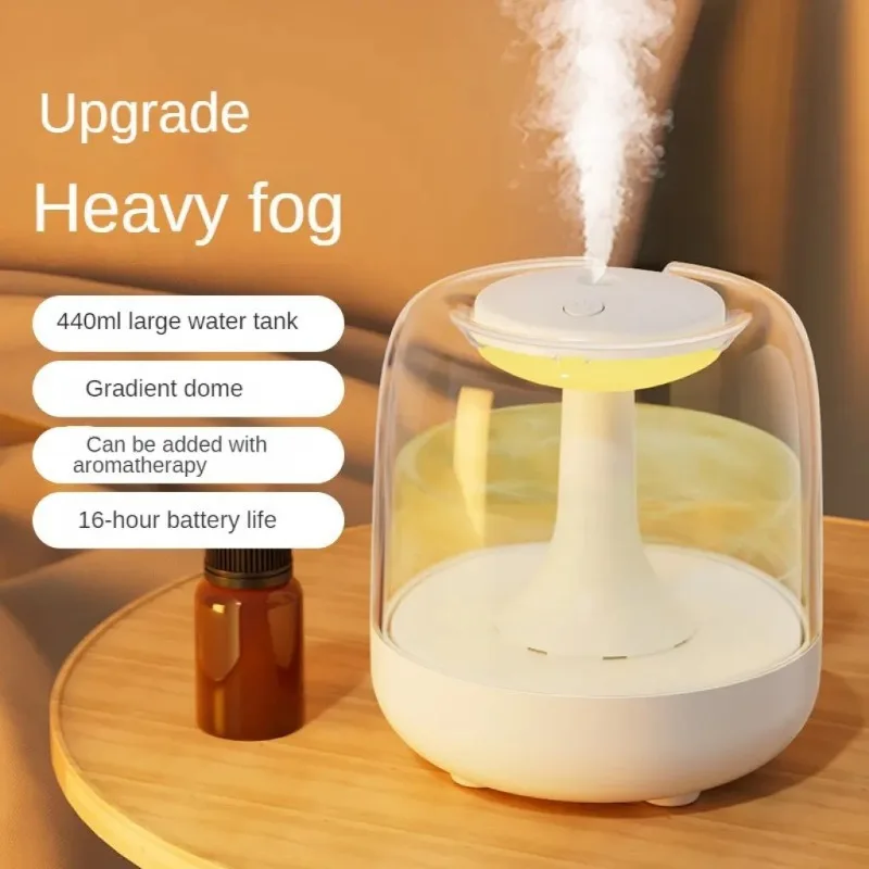 Petite machine d'aromathérapie pour chambre à coucher, mini veilleuse muette 2 en 1, humidificateur, grande capacité, purification de l'air par brouillard