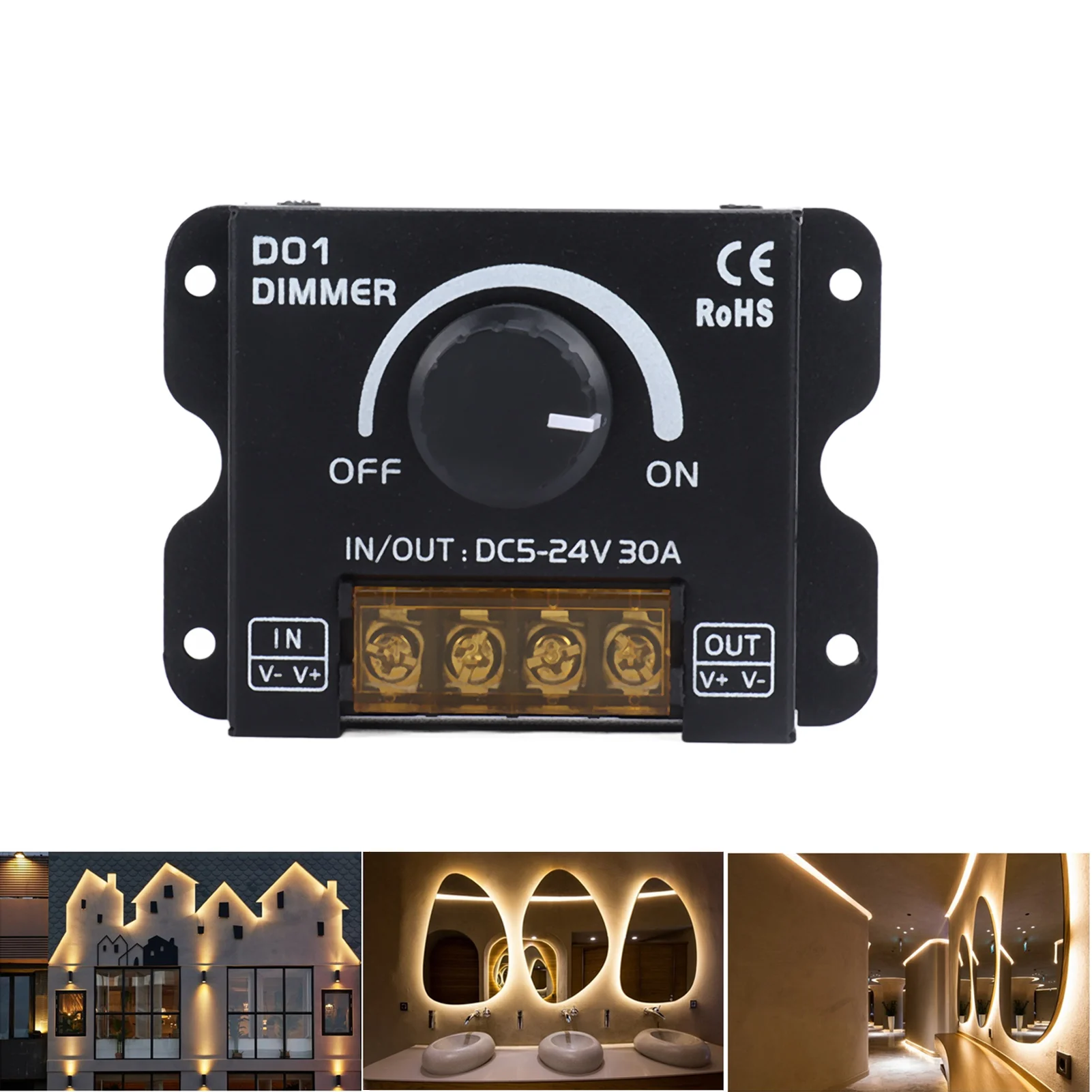 14 Key LED Light Strip Wireless Knob Dimmer Lighting Dimming Controller DC5V‑24V with Remote Control Light Dimmer Controller