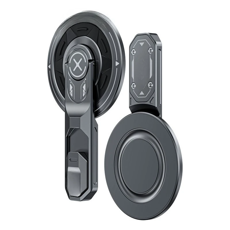 

Double-sided magnetic mobile phone holder, rotatable, folding and decompression multi-function