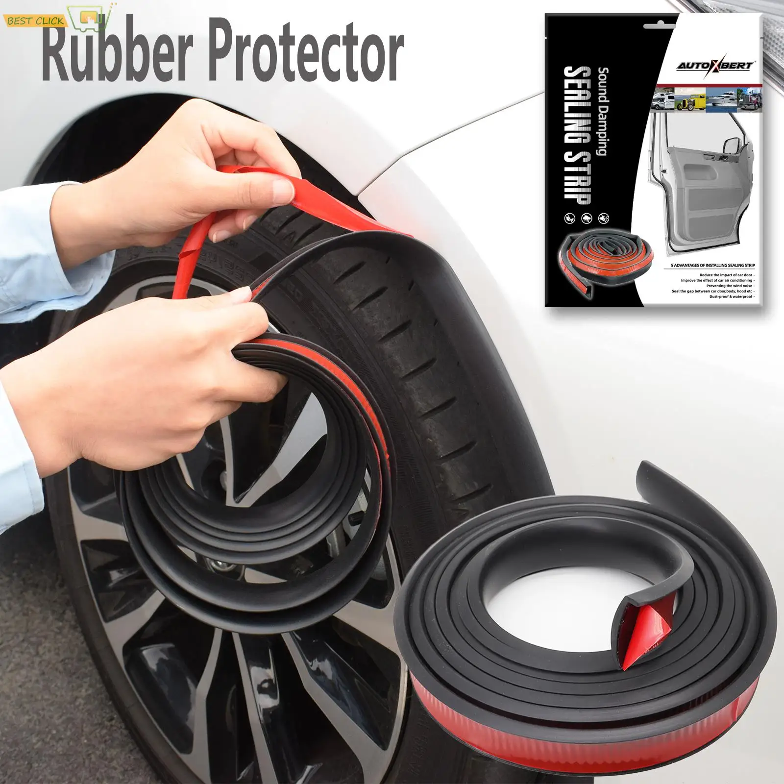 3Meter Car Fender Flare Wheel Eyebrow Protector Arch Extenders Moulding Trim Camper Shells Rubber Seal Strip DIY Scratch Proof