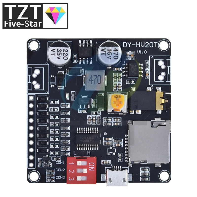 DY-HV20T 12V/24V power supply10W/20W Voice playback module supporting Micro SD card MP3 music player for Arduino