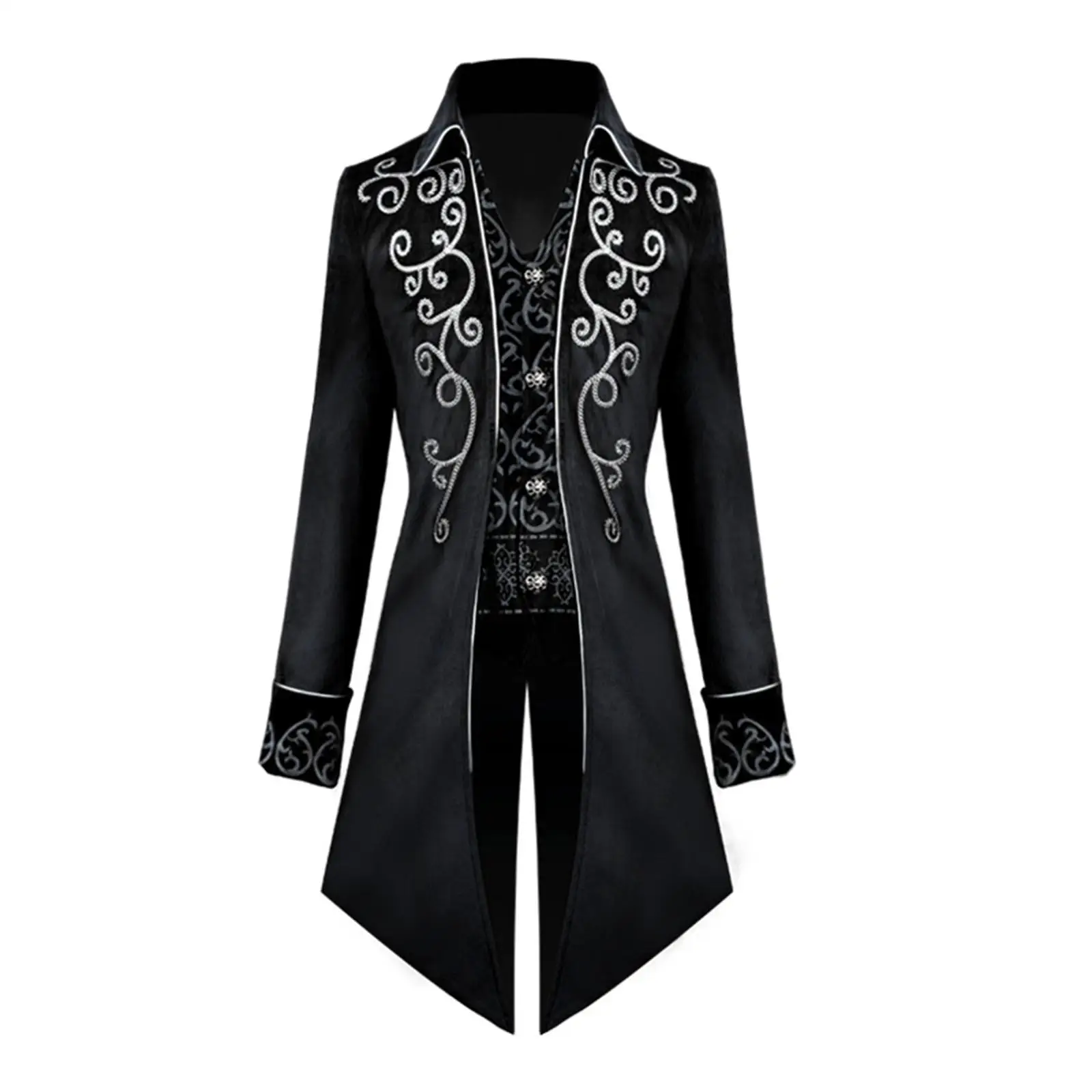 Steampunk Gothic Tailcoat Vintage Pirate Uniform Cosplay Costume for Wedding Themed Party