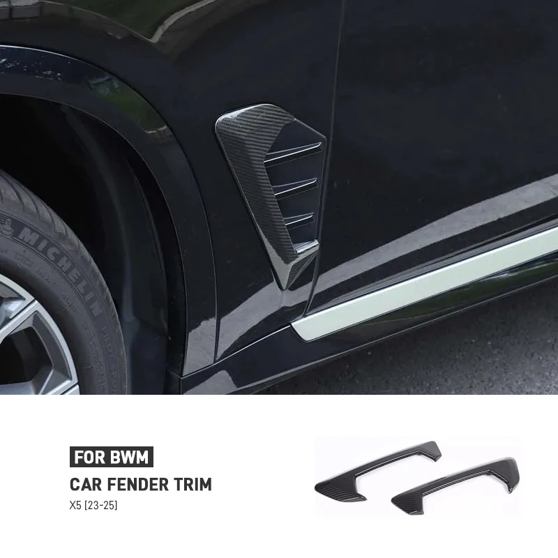 

For BMW X5 G05 2023-2025 Real Carbon Fiber Car Fender Side Air Vent Spoiler Trim Cover Decorative Panel Sticker Auto Accessories
