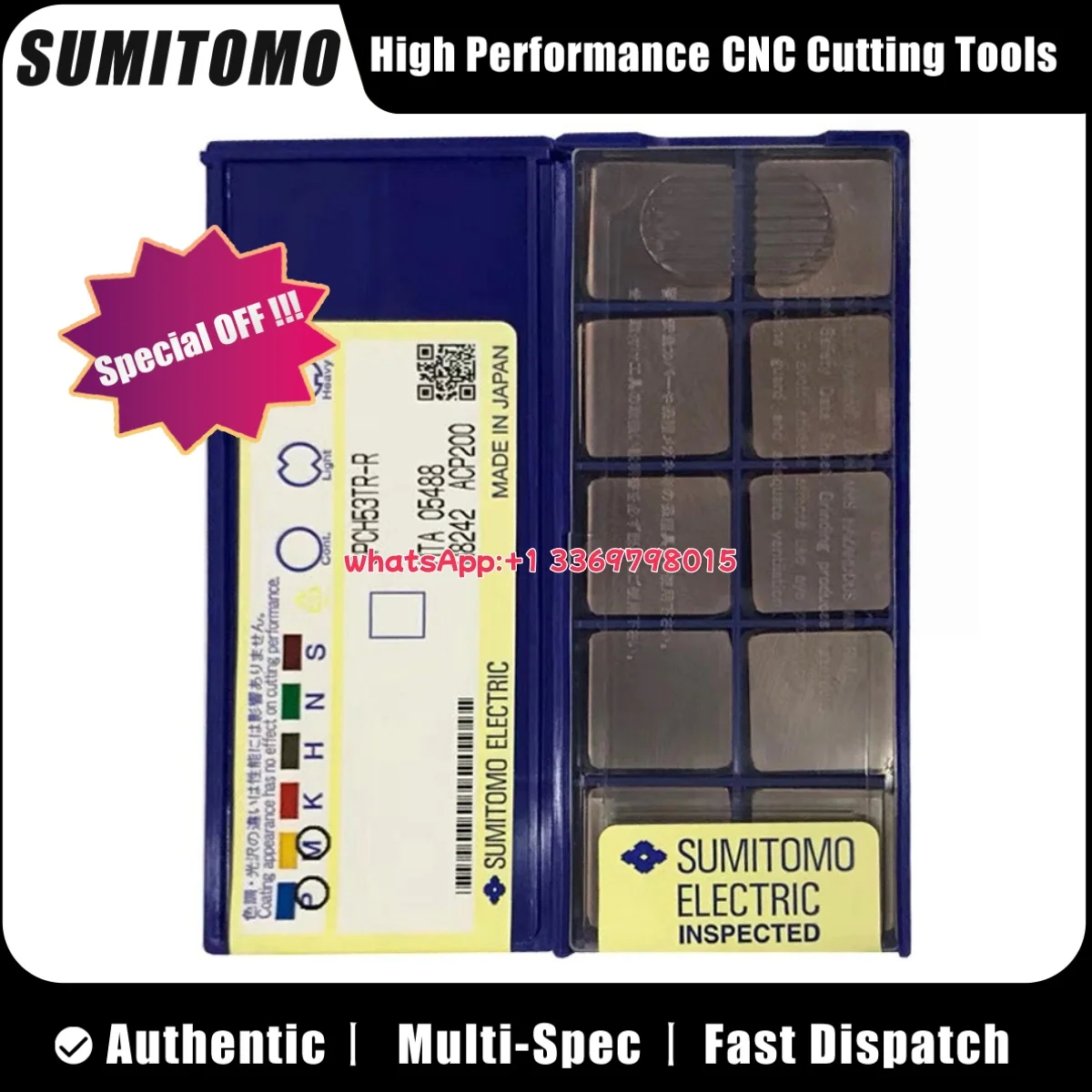 

SUMITOMO Оригинальная фрезерная пластина SPCH SPCH53TR-R ACP200, 10 шт., режущие инструменты с ЧПУ