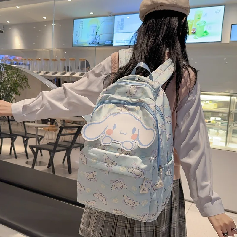 Imagem -05 - Miniso Sanrio Mochila para Mulheres e Meninas Mochila de Estudante Leve Grande Capacidade Alta Qualidade Desenho Animado Elegante