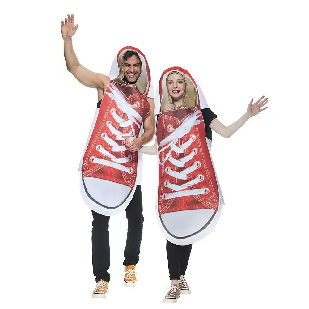 2026 New Arrival Women Men Red Shoes Couple Halloween Fancy Dress Up Pair of Sneakers Adult Costume