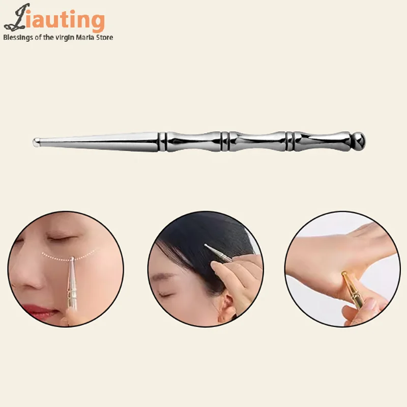 

Hot Sale Face Care Tool Point Probe Pen Massager For Face Facial Reflexology Massage Tool Retractable Acupuncture Pen