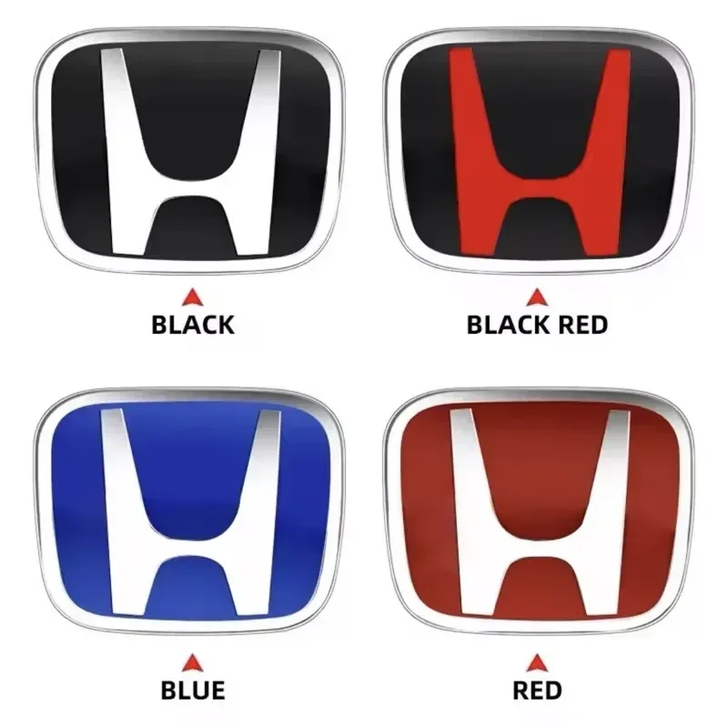 عجلة توجيه سيارة شعار H-ملصق لهوندا سيفيك أكورد سيتي CRV اليشم صالح أوديسي الهجين أحمر أسود أزرق تعديل الداخلي #6