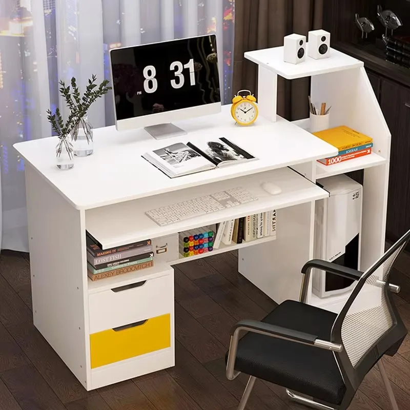 Factory Provided Desk Home table for Computer Wood Desktop Bookshelf Office Wooden Tables with Bookcase for Sale