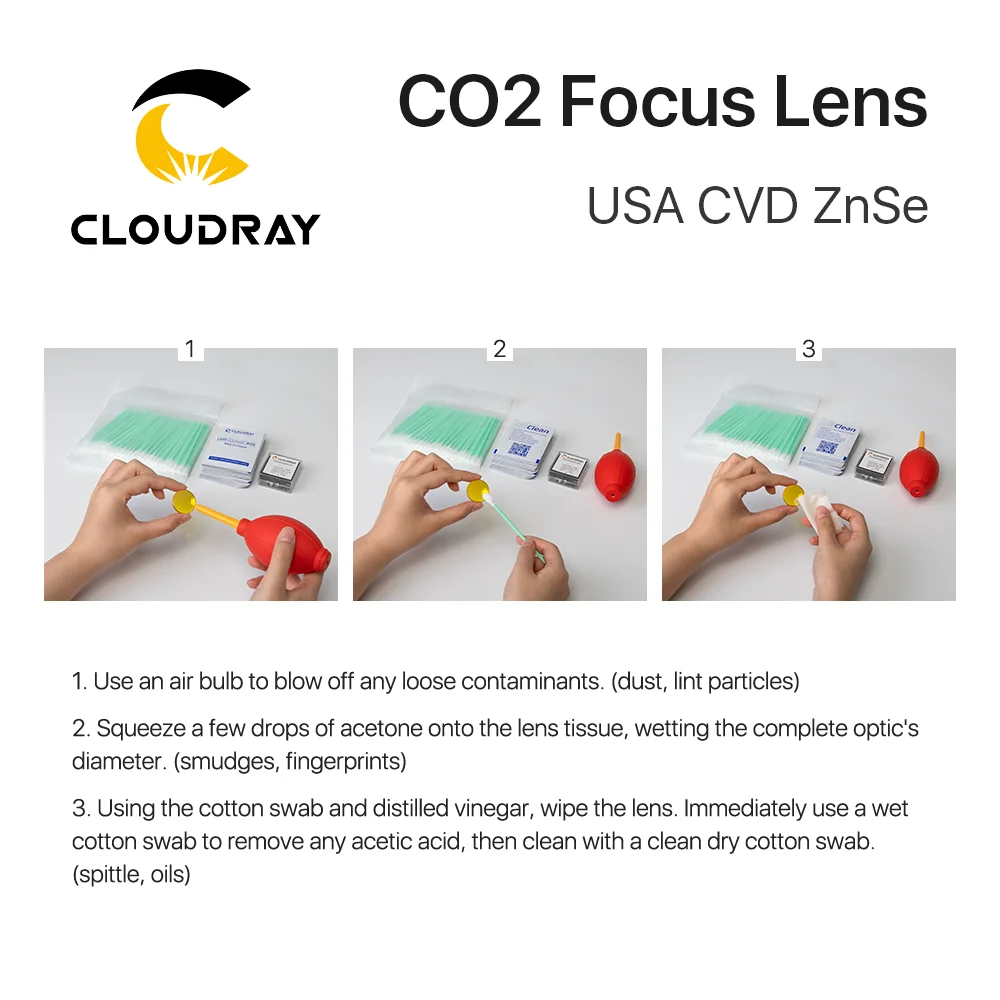 Cloudray-EUA CVD Focus Lens, ZnSe, DIA, 20mm, FL, 50,8, 63,5mm, 0-200W, Máquina de corte de gravação a laser CO2, 3 Pcs, 5 Pcs, 10Pcs