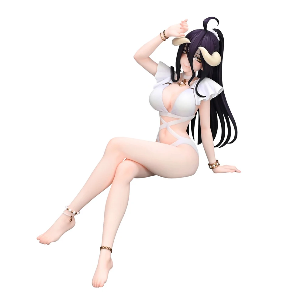 16CM Albedo Anime rysunek seksowna dziewczyna pcv figurka makaron siedząca pose biały mundur figurka modele kolekcja ozdoby prezent