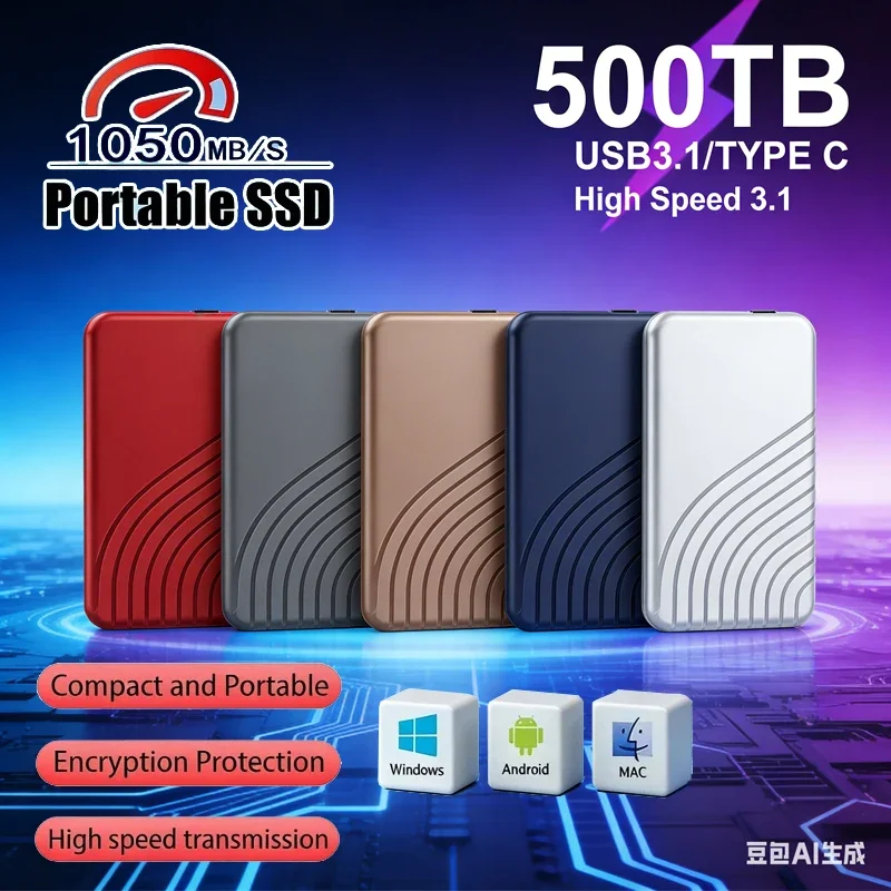 256TB SSD Flash Hard Drive External TypeC High Speed USB3.1 