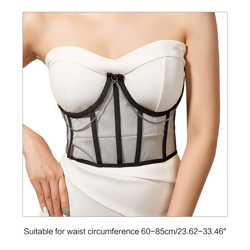 Taille Korsetts für Mädchen mit Baumeln Kette Elastische Korsett Sexy Bustier Dessous