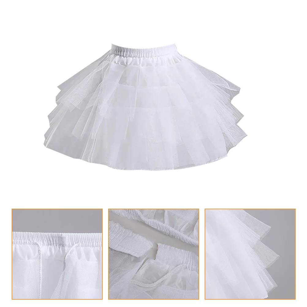 Rock Pannier Tutu Mode Petticoat Stoff Unterrock Gaze Weiß Rüschen Lolita Kind