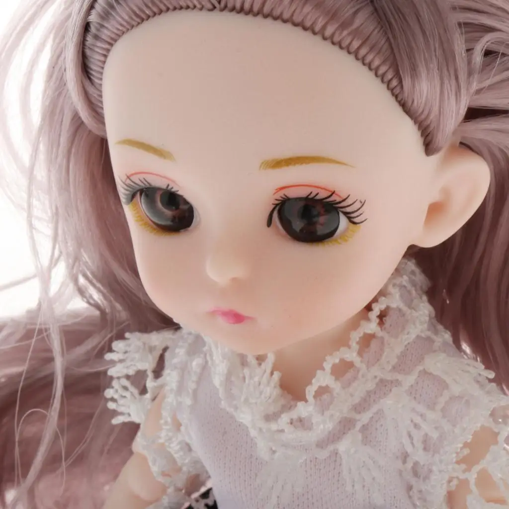 Lalka BJD 16 cm, 13 ruchomych stawów, dziewczynka, makijaż twarzy, oczy, sukienka, peruki, buty, prezenty, zabawki