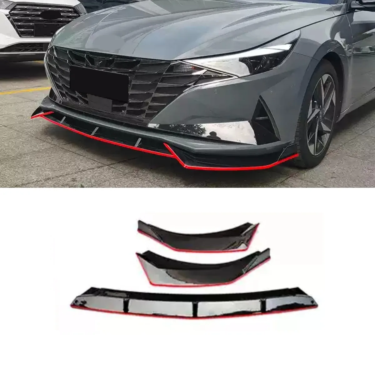 

For Hyundai Elantra 7th Gen Front Bumper Lip Splitter Diffuser Spoiler Protector Bumper Guard Body Kit Car Accessories