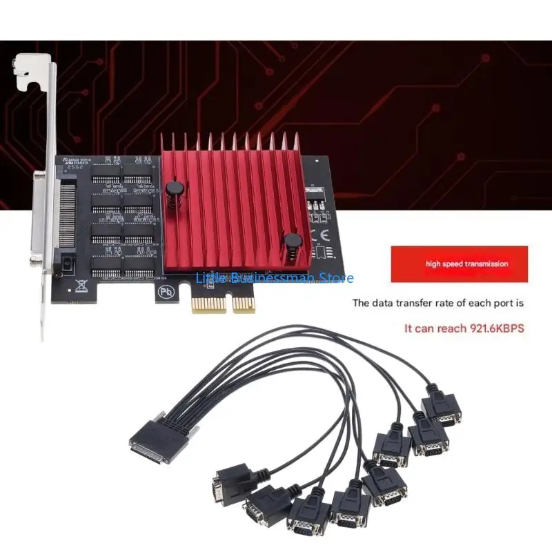 PCIe auf 8 Port RS232 Serial Port Erweiterungskarten-Extender für Industrie-PC WCH384 Low Profile Bracket Chassis Zubehör M76A – Detail 4