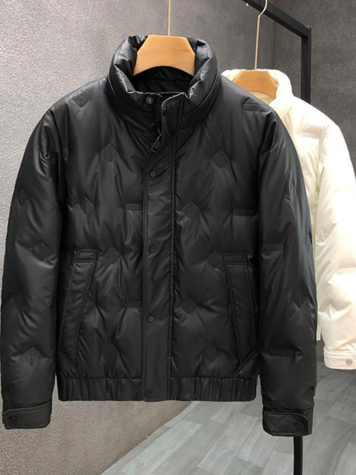 Ligero ort plumón para hombre Jaet Pure Bla blanco cuero PU acolchado calor a prueba de frío Faionable nuevo Sle Du down