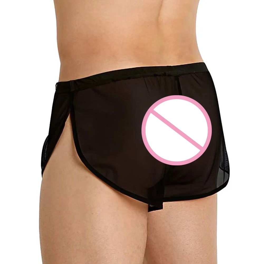 Briefs Underwear Holiday Solid Sports Breathable Brief Casual Men Sexy Underwear Mesh Middle Elasticity Spring