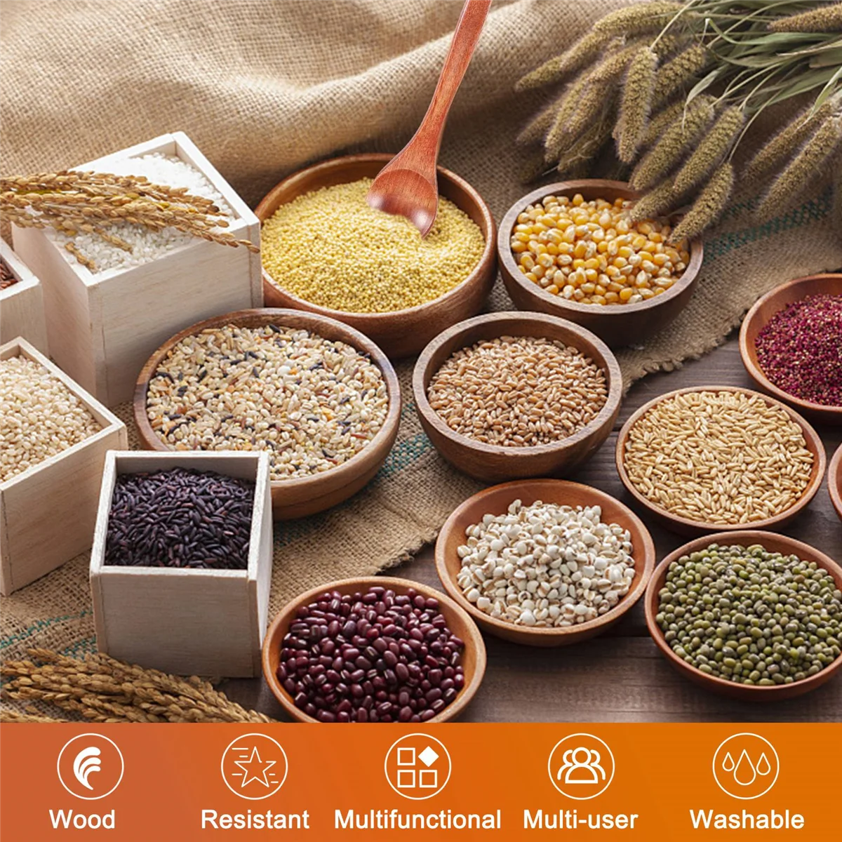 Piccoli cucchiai di legno, 6 pezzi di cucchiaino di legno per cucinare piccoli condimenti cucchiaio, Mini cucchiaio di miele in legno per l'uso quotidiano