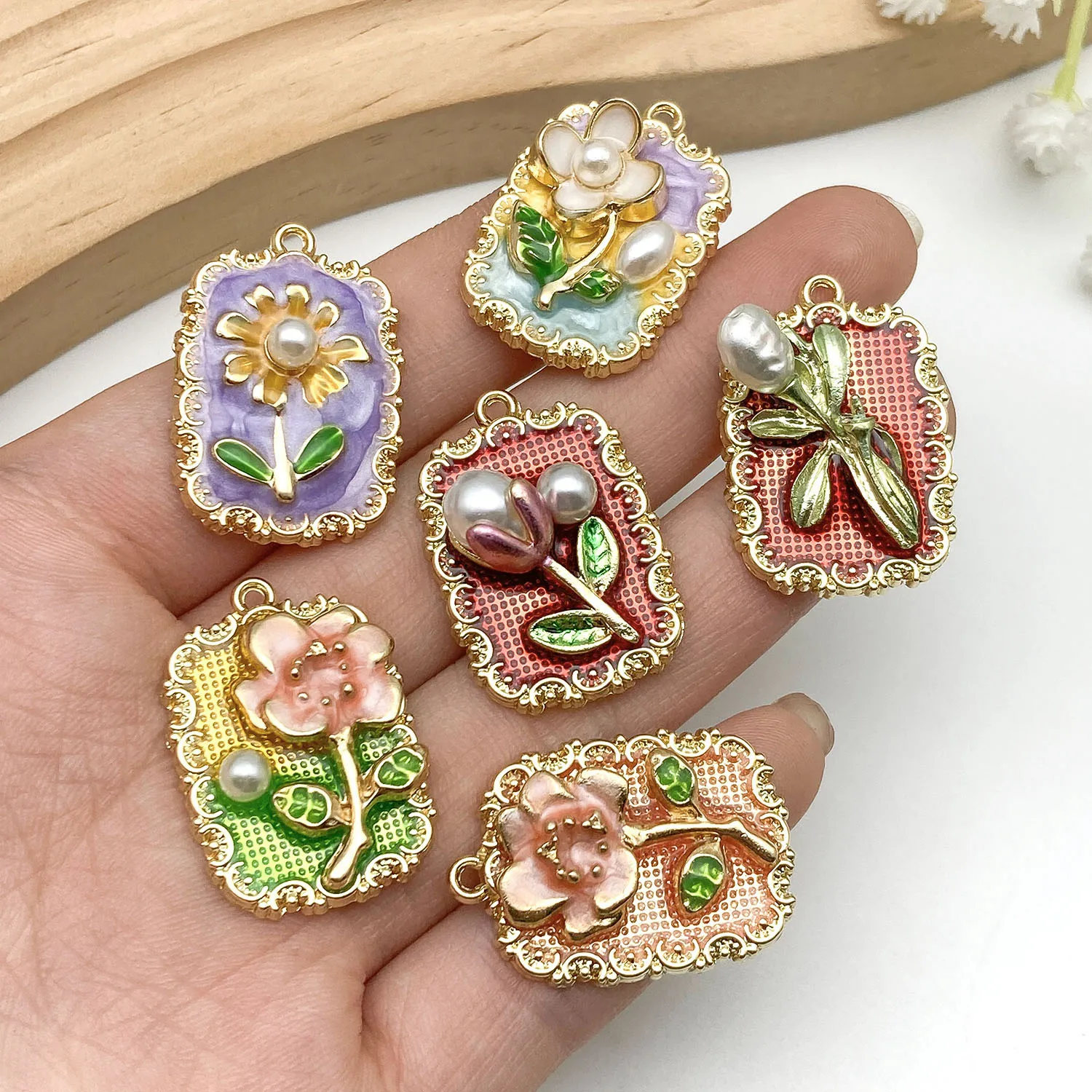 Photography Art - 4/5/7pcs Colorful Enamel Oil Painting Charms