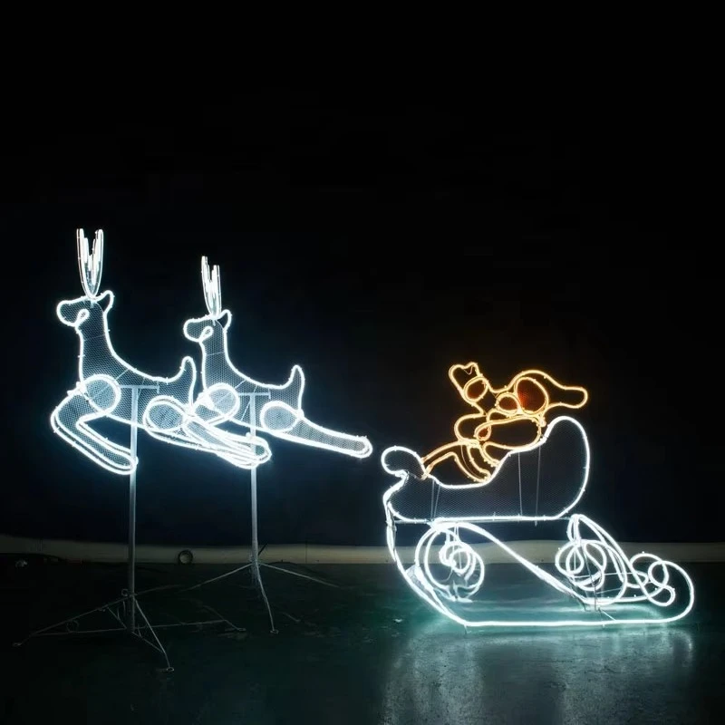Sleigh Field Lighting Display Christmas Decoration Outdoor Christmas Sleigh Decoration Light Emitting Diode Pattern Lighting
