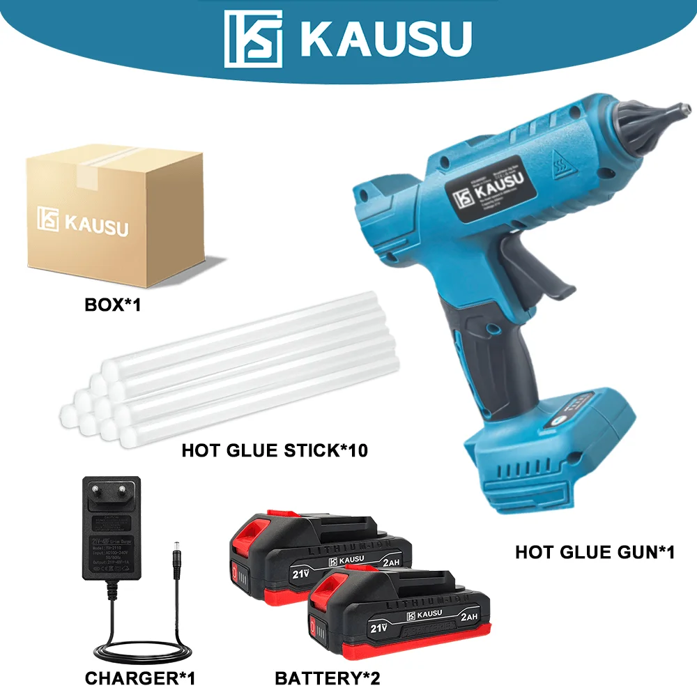 

60W Electric Hot Glue Gun Rechargeable Cordless Glue Gun With 10pcs 11mm Glue Stick DIY Repairing Tool For Makita 18V Battery