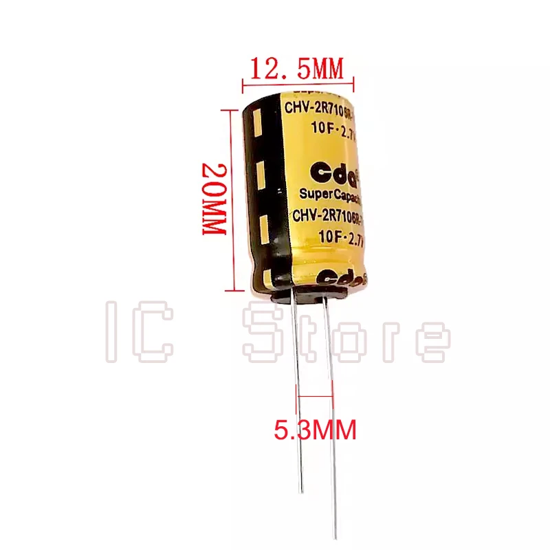 1PCS Super Capacitor 2.7V Farad Capacitor 2F 4F 5F 7F 10F 15F 16F 20F 22F 25F 30F 40F 50F 60F 100F 120F 150F 370F 500F Yellow