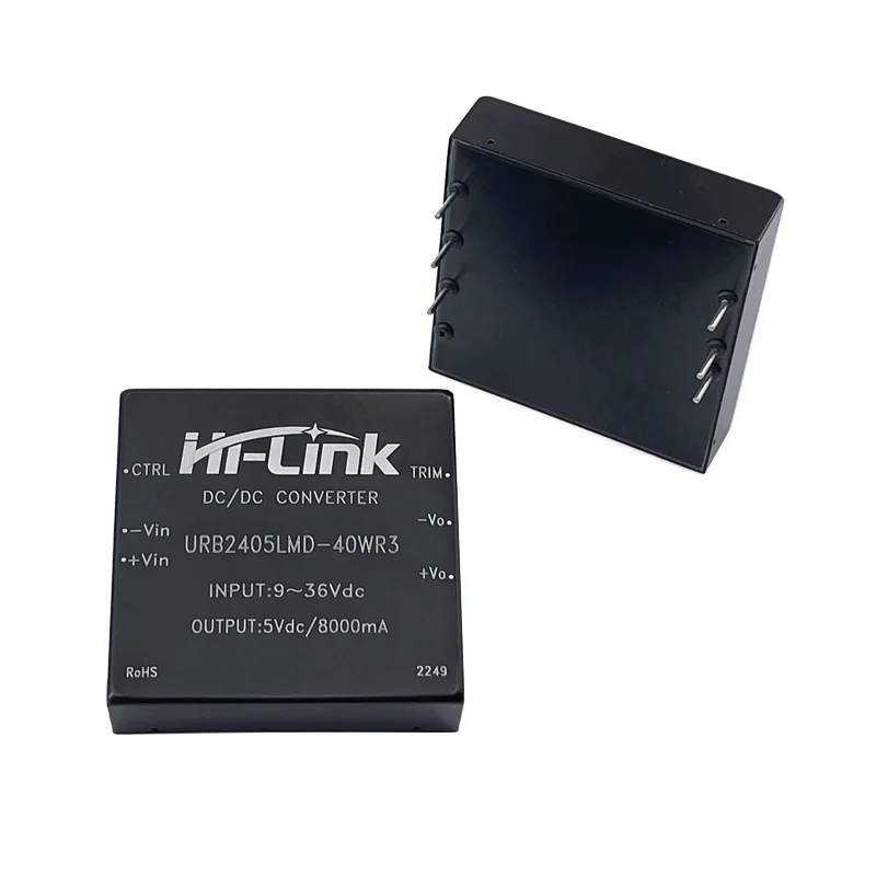 40W ultra wide voltage input 24-5V/12V 91% efficiency step-down intelligent electronic DC industrial power module URB2405LMD-40W