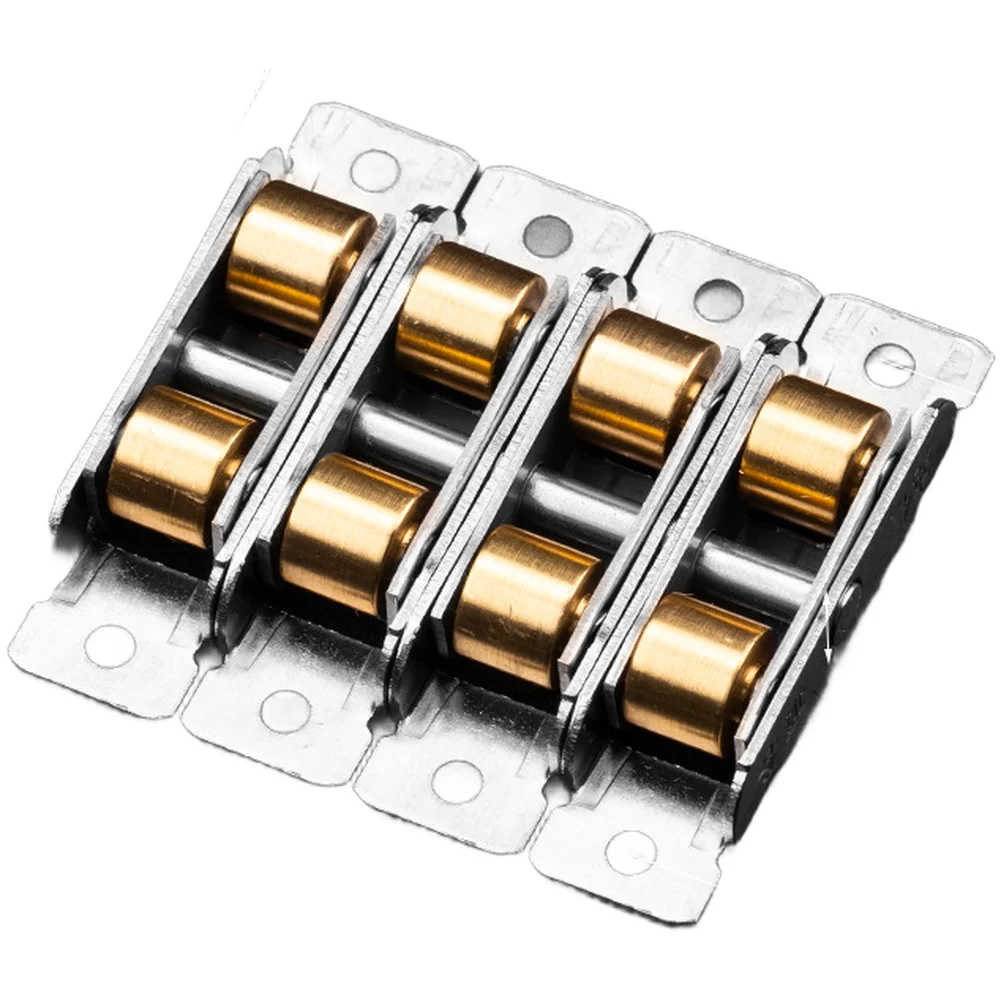 Flat Double Groove Sliding Pulley for Windows Copper Wheels Stainless Steel Frame 80/88 Series PVC Window Compatible