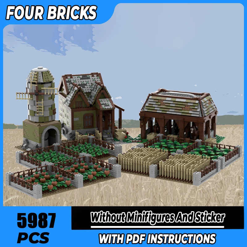

Moc Building Blocks Medieval farms Technology Modular Bricks Model Gifts Christmas Toys DIY Sets Assembly