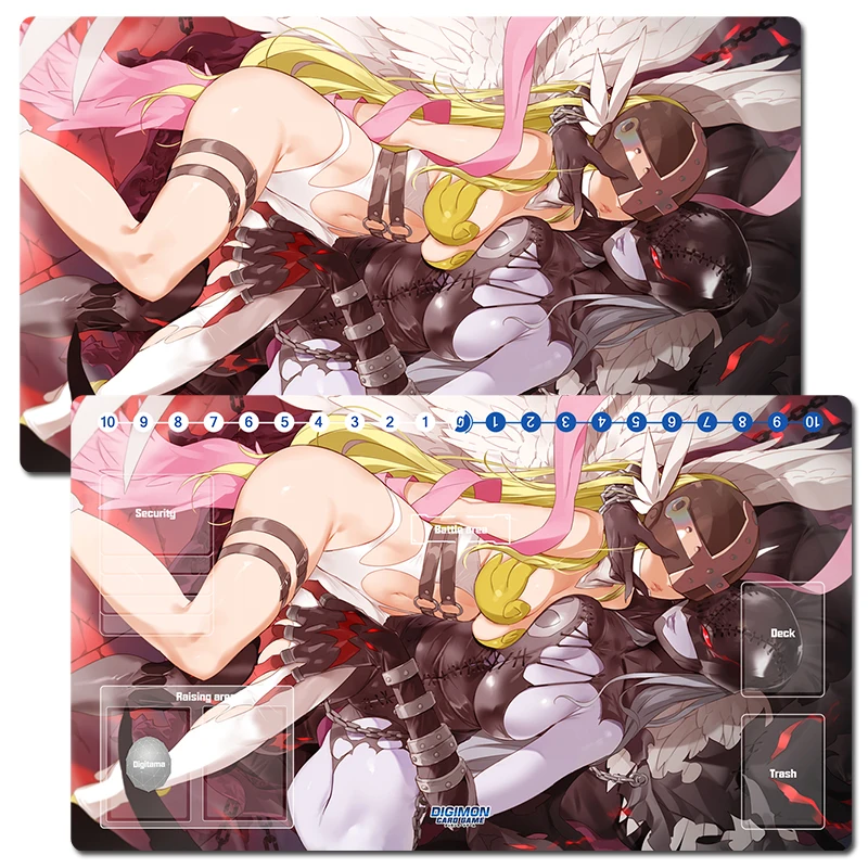 

Digimon Duel Playmat Angewomon Ladydevimon Trading Card Game Mat DTCG CCG TCG Mat Desk Playing Mouse Pad 60x35cm