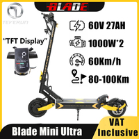 EU Stock Blade Mini Ultra Electric Scooter TFT Display Inside NFC 2*1000W Dual Motor Full Hydraulic Brake Teverun Kickscooter