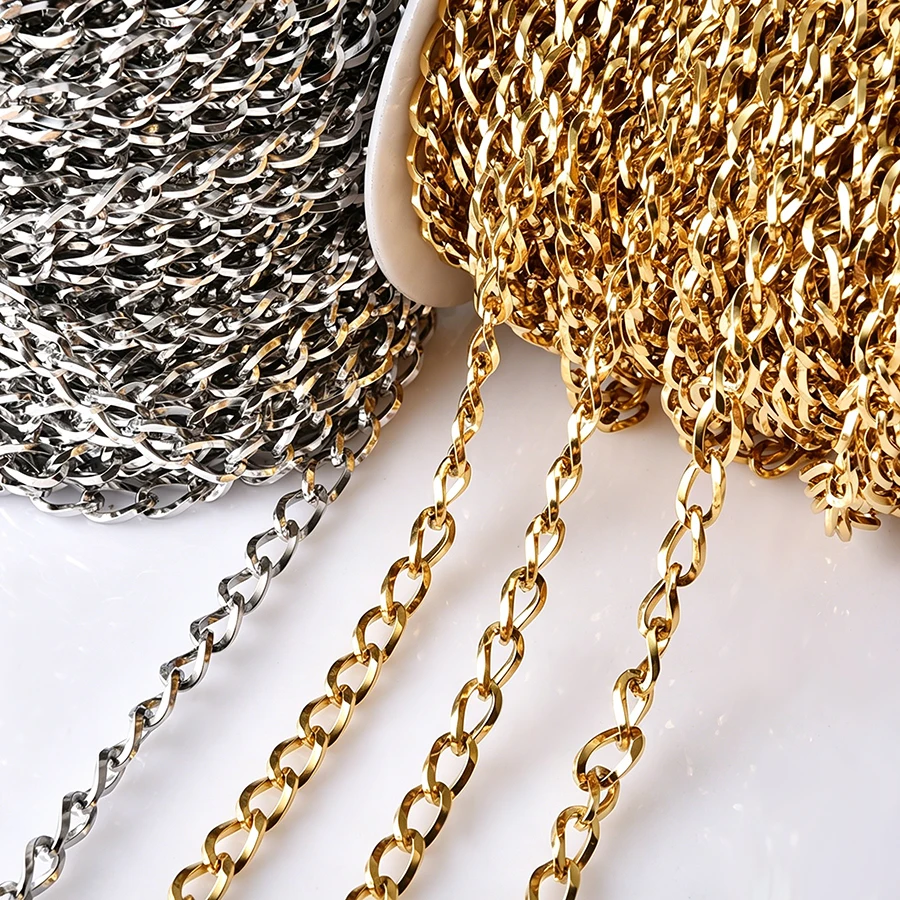 Einfache 45/50/60/70/80/90cm Edelstahl-Gliederketten-Halsketten für Damen und Herren, Schmuck, Accessoires, Kpop-Choker – Detail 5