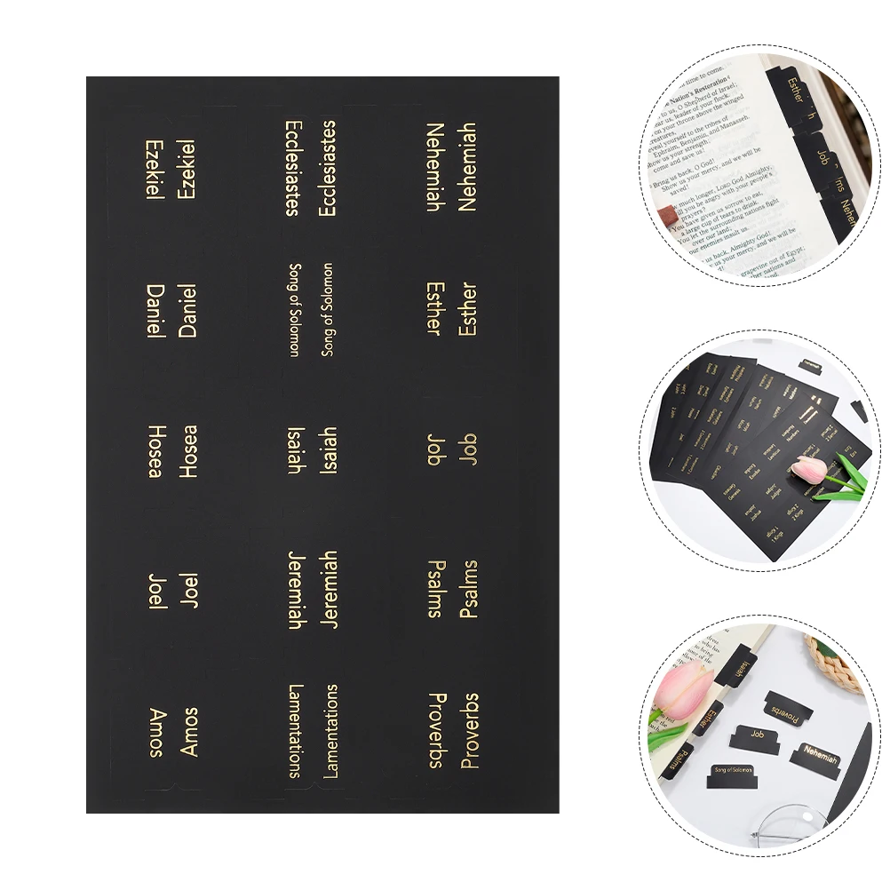 

10pcs Laminated Bible Bible Index Tabs Waterproof Gold Foil Writable Removable Book Navigation Tabs For Women Men Study