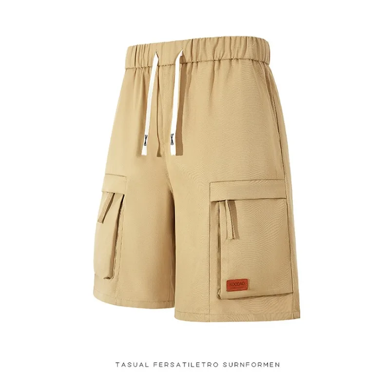 

Мужские повседневные шорты-карго с эластичным поясом на шнурке, многокарманные, для лета