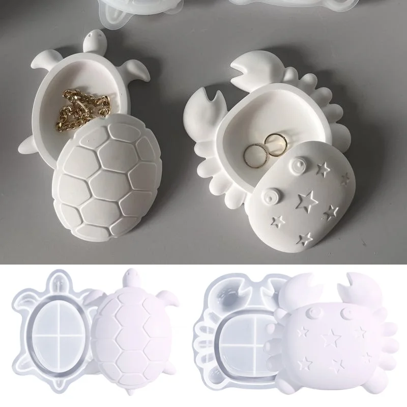 

Ювелирные изделия в океанском стиле с крышкой, коробка для хранения, силиконовая форма, сделай сам, настольный орнамент, контейнер для свечей, формы для гипсовой смолы, домашний декор